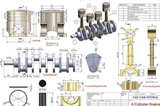 create 2d and 3d mechanical drawings, technical drawing, engineering drawings