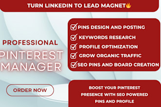 be your pinterest manager, create board with viral pins, optimize your profile
