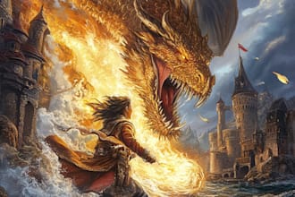 crate a design fantasy book cover illustrations