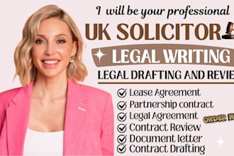 be your UK solicitor for contract, legal agreement and intellectual property