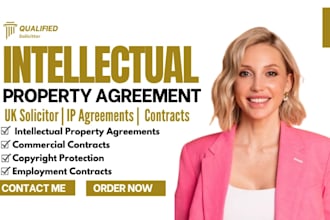 draft intellectual property agreements, employment contracts as UK solicitor