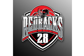 design impressive red backs basketball logo