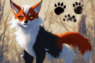 draw your character in flat colored furry art