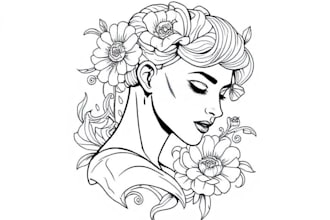 create minimalist line art tattoo with my style