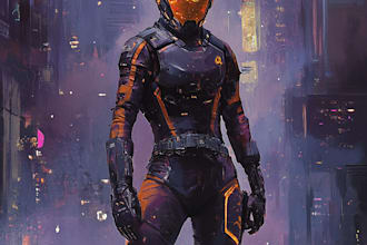 crate a sci fi illustration and sci fi art