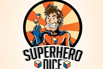 design awesome high quality superhero dice logo