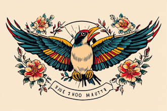 create any design in traditional tattoo or old school style