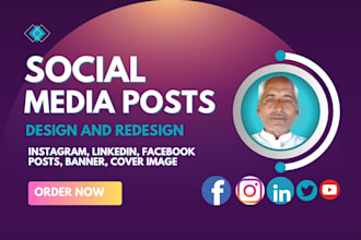 design social media post, banner cover for instagram, facebook linkedin