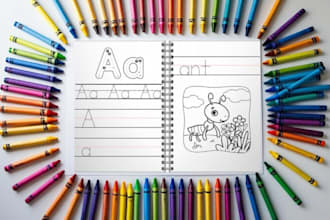 design handwriting and tracing worksheet or ebooks for kids aged 3 to 7 etsy kdp