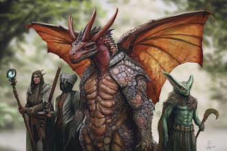 make a concept art and fantasy creature, monster