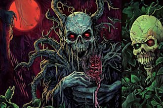 do awesome artwork for dark art, horror, creepy illustration