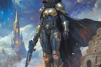 make a sci fi illustration and sci fi art