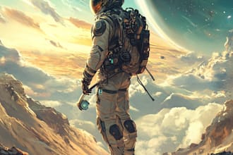 crate a sci fi illustration and sci fi art
