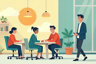 create stylish flat vector illustrations