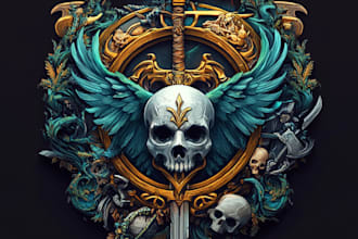 design fantasy game logo with cool unique magic style