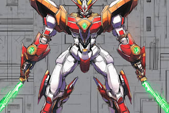 draw concept mecha robot for your character