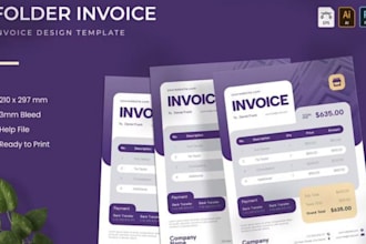design a professional invoice letterhead and a fillable PDF form