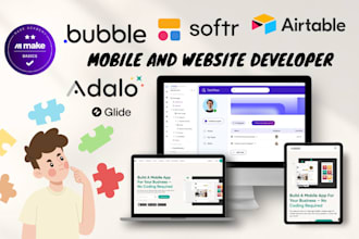 build adalo bubble io softr airtable glide saas mvp website mobile web app coach
