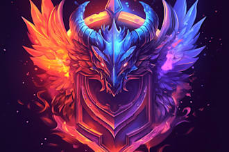 design medieval fantasy game, rpg, mmo game logo