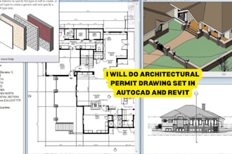do architectural permit drawing set in autocad and revit