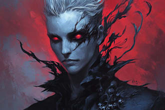 draw scary horror creature and fantasy character concept art for you