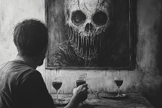 do awesome artwork for dark art, horror, creepy illustration
