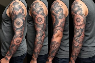 make attractive realism and full sleeve tattoo designs