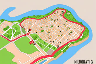 draw vector map in illustrator