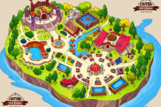 design vector maps, event maps, fantasy festival maps