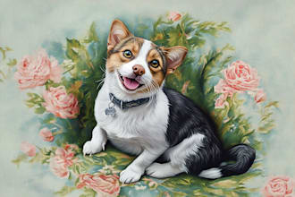 create a pet portrait of your any photo
