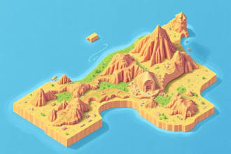 draw a unique vector or isometric map