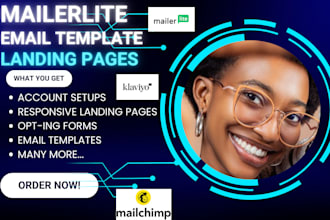 set up mailerlite, automation, opting forms and hubspot mailchimp landing page