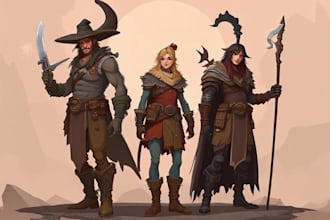 create character design illustration for concept art
