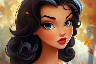draw your cat, dog, your pet into disney cartoon portrait