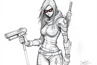 sketch of your character, sci fi fantasy, cyberpunk