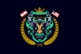 design a custom family crest or coat of arms logo