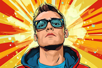 create a wpap pop art cartoon portrait in may style