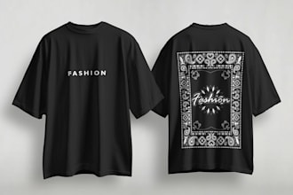 do create bandana design for oversized tshirt