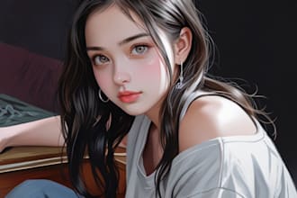 do realistic portrait drawing illustration oil painting