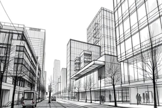 draw an amazing architecture and urban design sketch