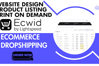 build setup design redesign market ecwid SEO pod dropshipping store promotion