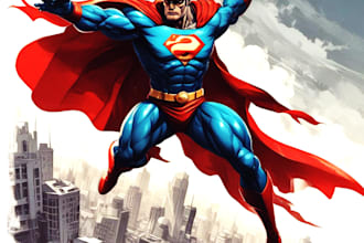 do concept art superhero character design for comics