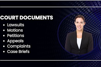 draft US legal documents, contracts, and court motions