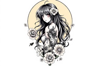 make anime tattoo design