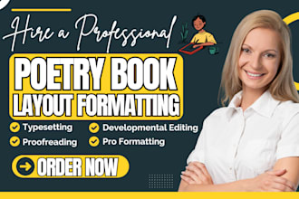 format poetry book including layout design typeset proofread developmental edit