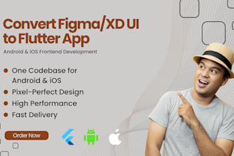 convert figma or xd designs to flutter, android and ios app frontend dev