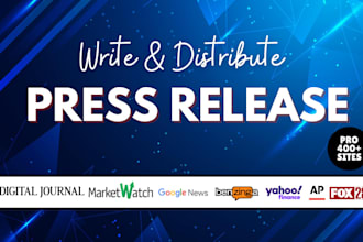 do SEO press release writing, submit press release to popular news outlets