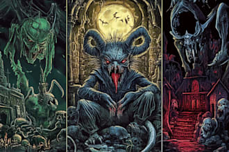 draw horror, metal, dark art illustration