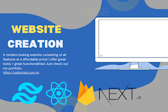 build a modern website using react, tailwind, next js and firebase