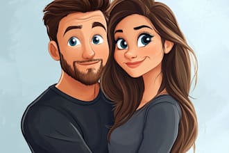 draw a portrait in semi realism disney cartoon style